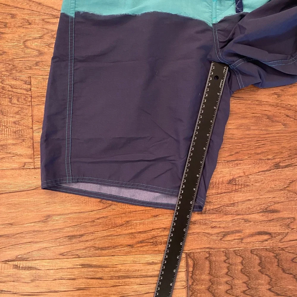 Patagonia Board Shorts Mens 36 Blue Teal Colorblock Nylon Swim Trunks 9 Inseam
